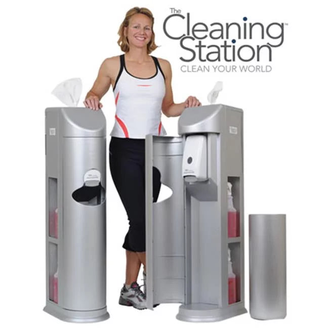Clean Holdings  15" x 10" x 42" Cleaning Station - Silver
