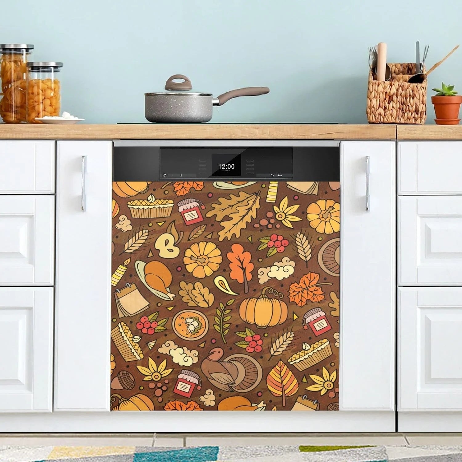 Coolnut Thanksgiving Dishwasher Magnet Cover Decorative Magnetic Door Cover Front Dishwasher Cover Decoration Kitchen Magnetic Panel Sticker for Kitchen,23x26inch