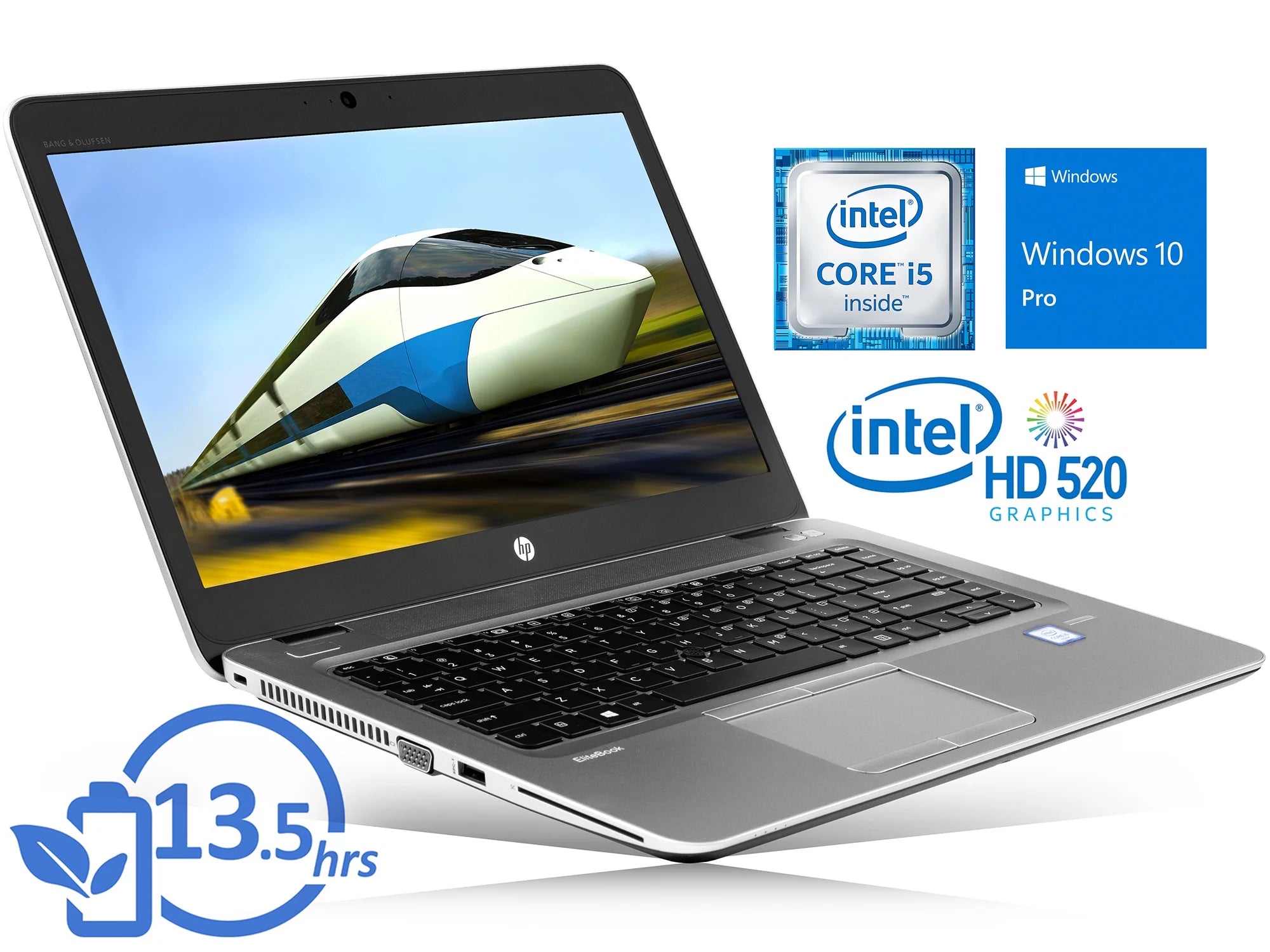 HP EliteBook 840 G3 14 FHD Laptop, Intel Core i5, 16GB RAM, 512GB SSD, Windows 10, Silver, 840G314i563R-16512P(Used)