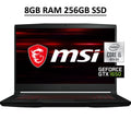 MSI GF63 Thin Gaming Laptop 15.6 FHD IPS Display 10th Gen Intel Quad-Core i5-10300H 8GB RAM 256GB SSD NVIDIA GeForce GTX 1650 4GB Backlit Keyboard HDMI WiFi6 Nahimic Webcam Win10 Black